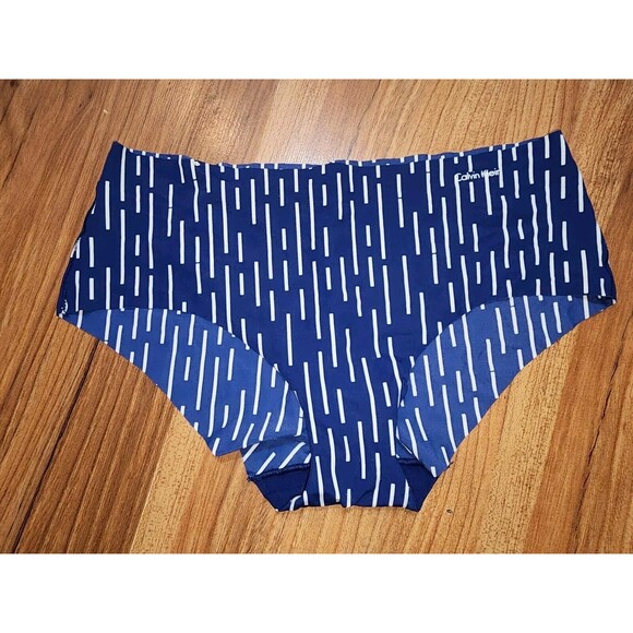 Calvin Klein Womens Underwear Brief Bikin Medium Blue Seamless - Picture 1 of 5